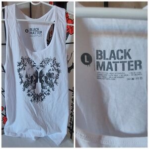 Black Matter White Skull Heart Tank Top